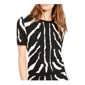 Bar III Zebra Print Sweater Top